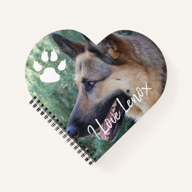 Handwriting overlay Deutsches Shepherd-Dog-Foto Notizbuch (Vorderseite)