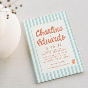 Handwriting Pastel Retro Hochzeitkarte Einladung