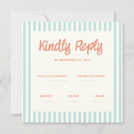 Handwriting Pastel Retro Wedding Rsvp Einladung