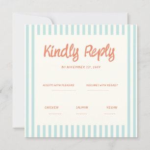 Handwriting Pastel Retro Wedding Rsvp Einladung