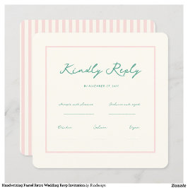 Handwriting Pastel Retro Wedding Rsvp Einladung