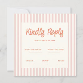Handwriting Pastel Retro Wedding Rsvp Einladung
