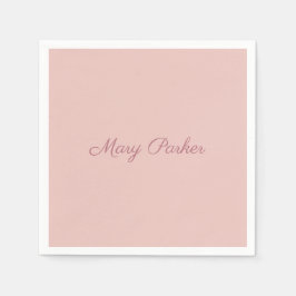 Handwriting Schlichte Rose Gold Beruflicher Name Serviette