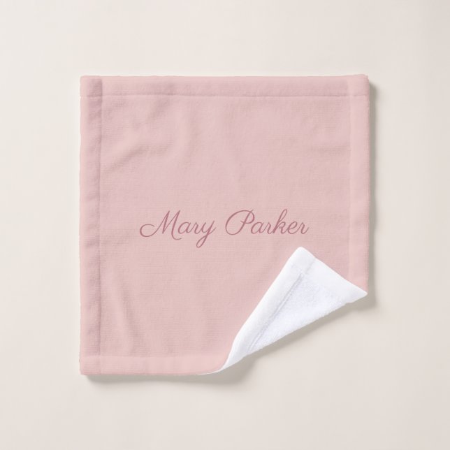 Handwriting Schlichte Rose Gold Beruflicher Name Waschlappen (Waschlappen)