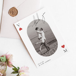 Handwriting Script Casino Vegas Wedding Dankeskarte