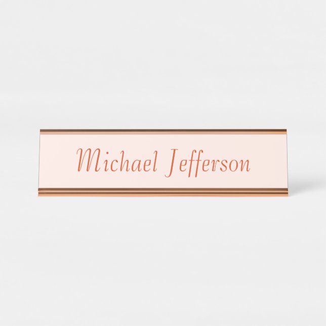Handwriting Script Name Elegant Schlicht Simple Schreibtischnamensplakette (Vorderseite )