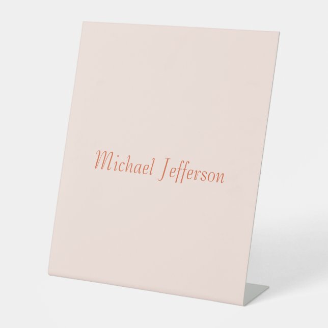 Handwriting Script Name Elegant Schlicht Simple Sockelschild (Vorderseite)