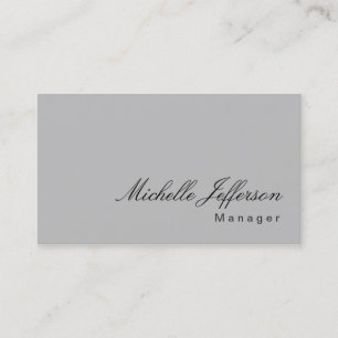 Handwriting Script Silver Gray Business Card Visitenkarte