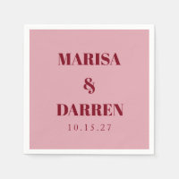 Handwriting Script Whisky Red Pink Custom Wedding