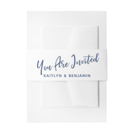 Handwriting Sie sind eingeladen Marine & White Einladungsbanderole