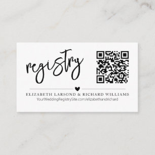 Handwriting Simple Modern Wedding Registry QR Begleitkarte
