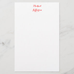 Handwriting-Skript Elegant Schlicht Simple Red Whi Briefpapier