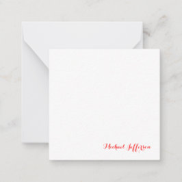 Handwriting-Skript Elegant Schlicht Simple Red Whi Mitteilungskarte