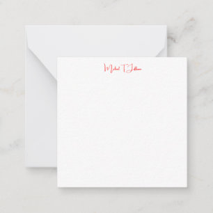 Handwriting-Skript Elegant Schlicht Simple Red Whi Mitteilungskarte