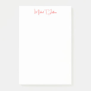 Handwriting-Skript Elegant Schlicht Simple Red Whi Post-it Klebezettel