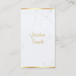 Handwriting-Skript Elegante Moderne Marble Gold Ch Visitenkarte