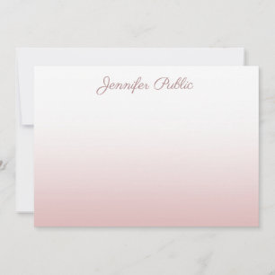Handwriting-Skriptname Elegante Rose Gold-Vorlage Mitteilungskarte