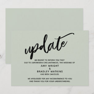 Handwriting Stornierung von Hochzeiten in Speicher Einladung
