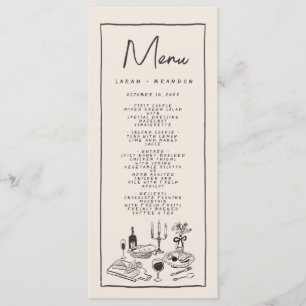 Handwriting Typografy Retro Wedding Menu Menükarte