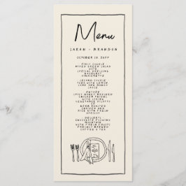 Handwriting Typografy Retro Wedding Menu Menükarte