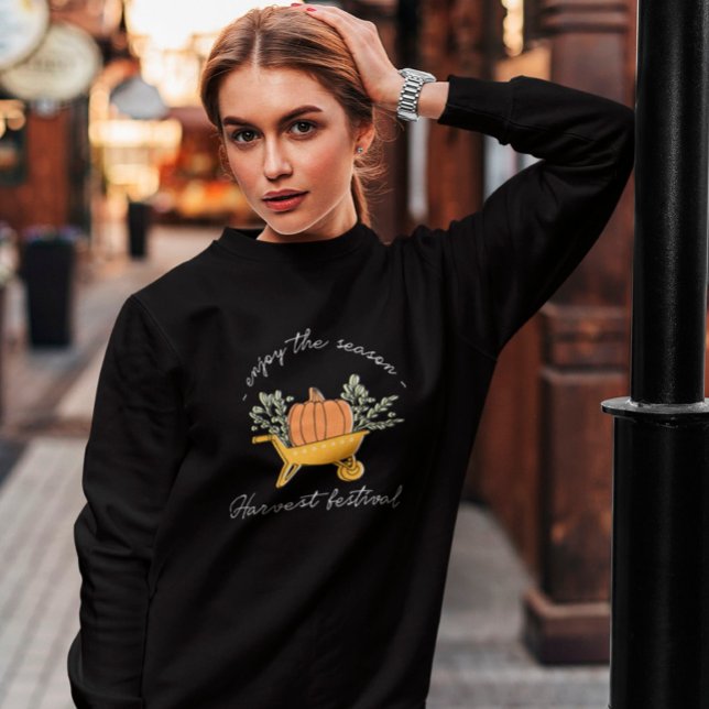 Handwriting und Pumpkin-Herbstlaub Sweatshirt (Von Creator hochgeladen)
