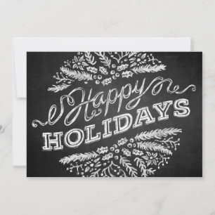 Handwritten Chalkboard Happy Holidays 5x7 Card Feiertagskarte