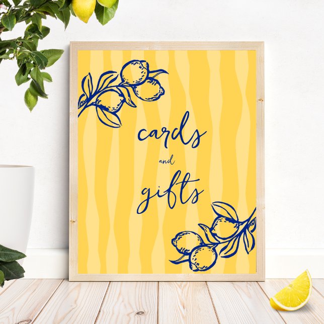 Handwritten Lemon Italian Cards and Gifts Sign Poster (Von Creator hochgeladen)