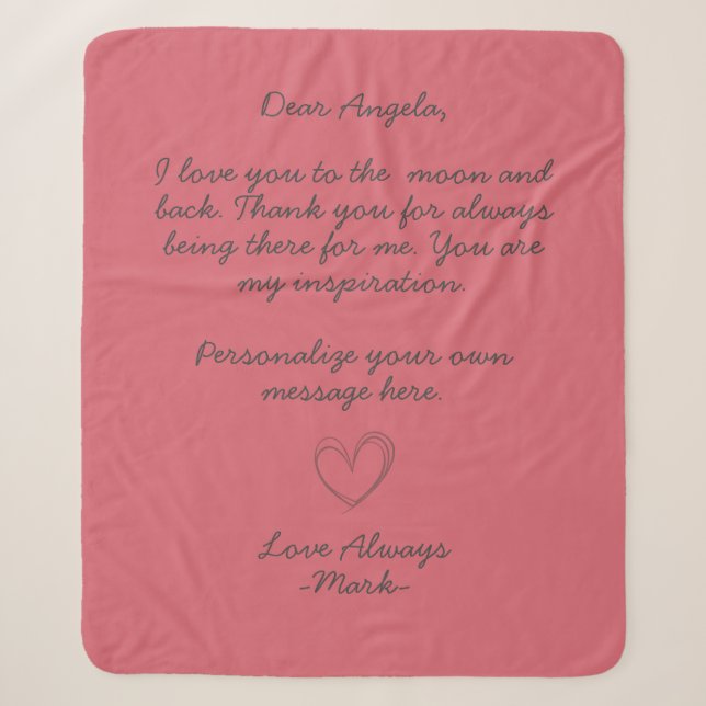 handwritten love letter or message custom sherpadecke (Vorderseite)