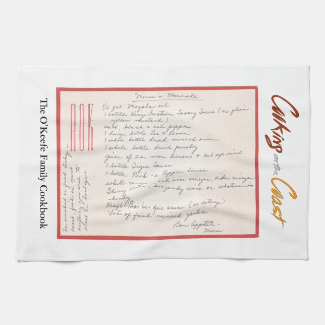 Handwritten Marinade Recipe Mutter Handtuch (Horizontal)
