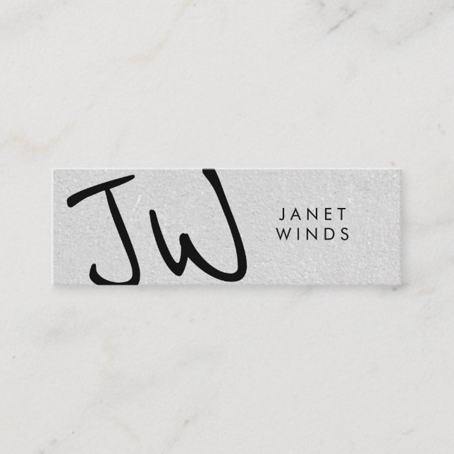 Handwritten Monogramm großen Typs Mini Visitenkarte (Vorderseite)