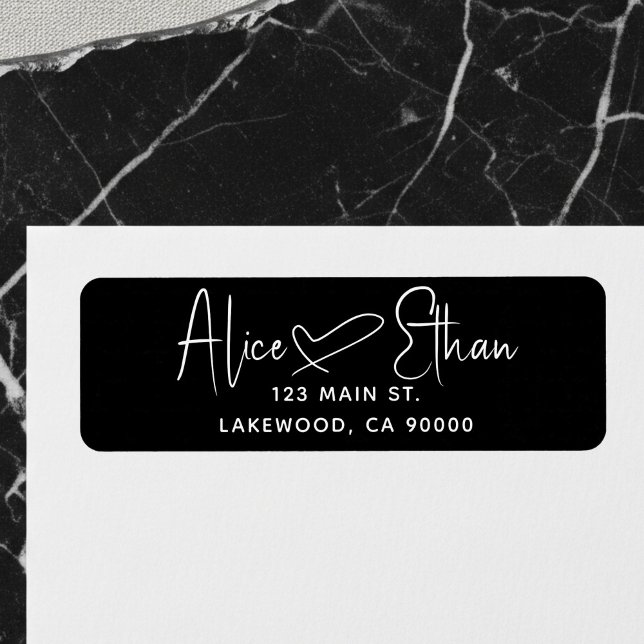 Handwritten Script Heart Modern Black (Von Creator hochgeladen)