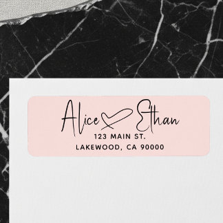 Handwritten Script Heart Modern Blush Pink