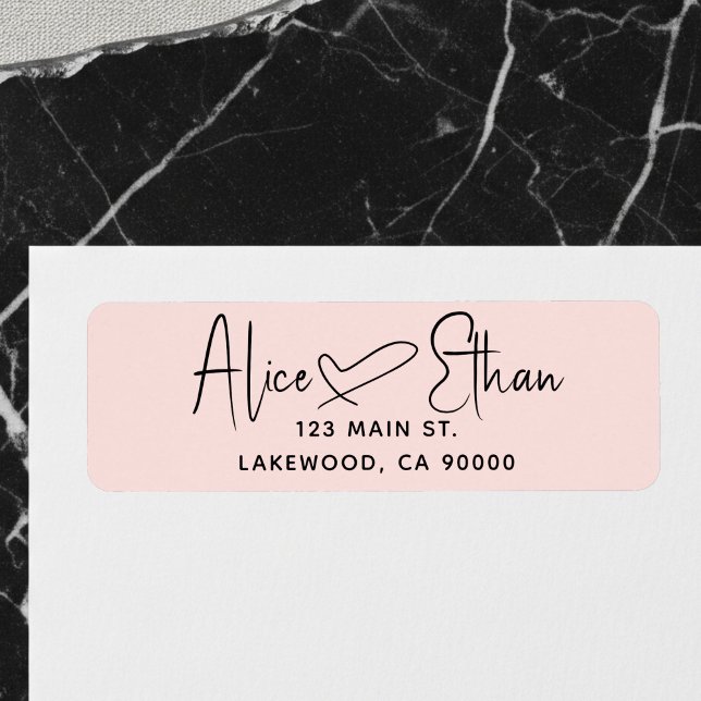 Handwritten Script Heart Modern Blush Pink (Von Creator hochgeladen)