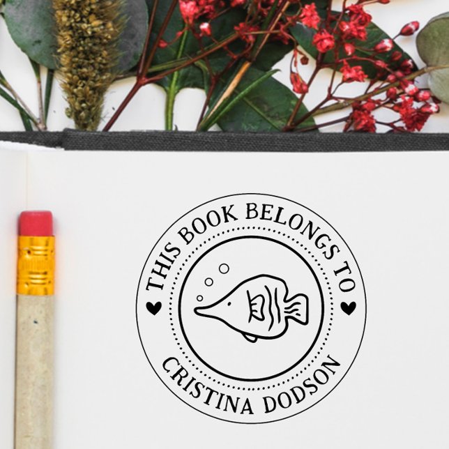 Handwritten Simple Tropical Fish Custom Book Permastempel (Von Creator hochgeladen)