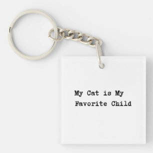 Handwritten-Style Text "My Cat is My Favorite Chil Schlüsselanhänger