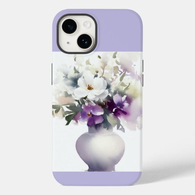 Handy-Abdeckung, Gehäuse mit violetten Blumen Case-Mate iPhone Hülle (Rückseite)