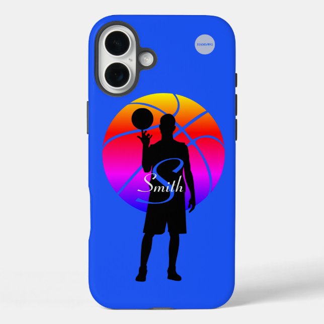 Handy Case Basketball Player Grafik mit Namen (Rückseite)