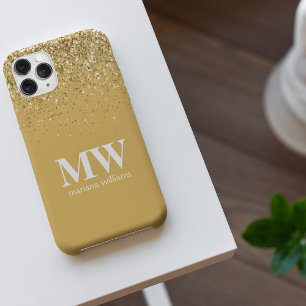 Handy Case Gold Glitzer Elegantes Skript