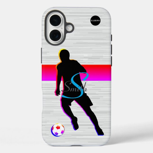 Handy Case Soccer Player Grafik mit Namen (Rückseite)