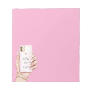Handy chic girly rosa Nägel Notizblock
