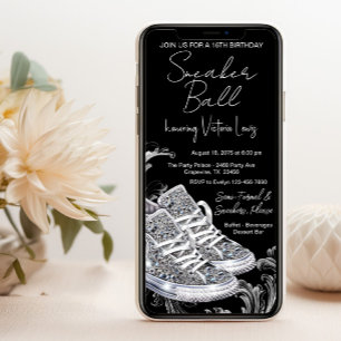 Handy Diamond Sneaker Ball Geburtstagsparty Einladung