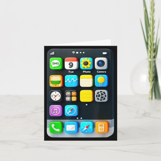 Handy-Display Smartphone Mobile App Halloween Karte (Vorderseite)