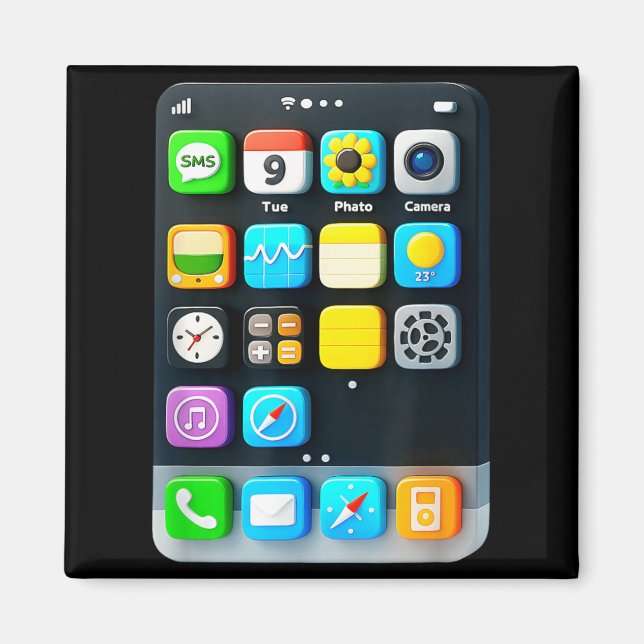 Handy-Display Smartphone Mobile App Halloween Magnet (Vorne)