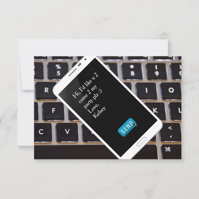 Handy Einladung zum Geburtstag (Vorderseite)