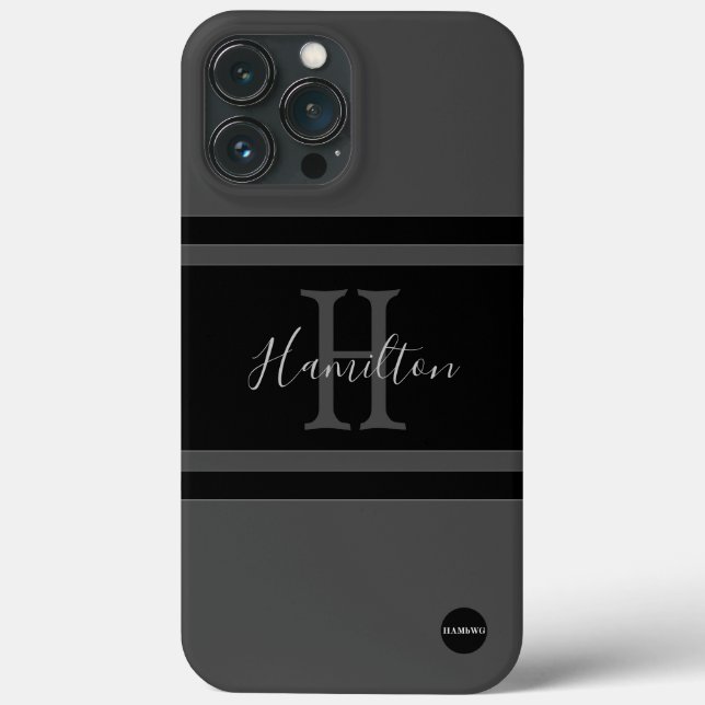 Handy-Fall - HAMbyWG - Schwarz auf Grau Case-Mate iPhone Hülle (Rückseite)