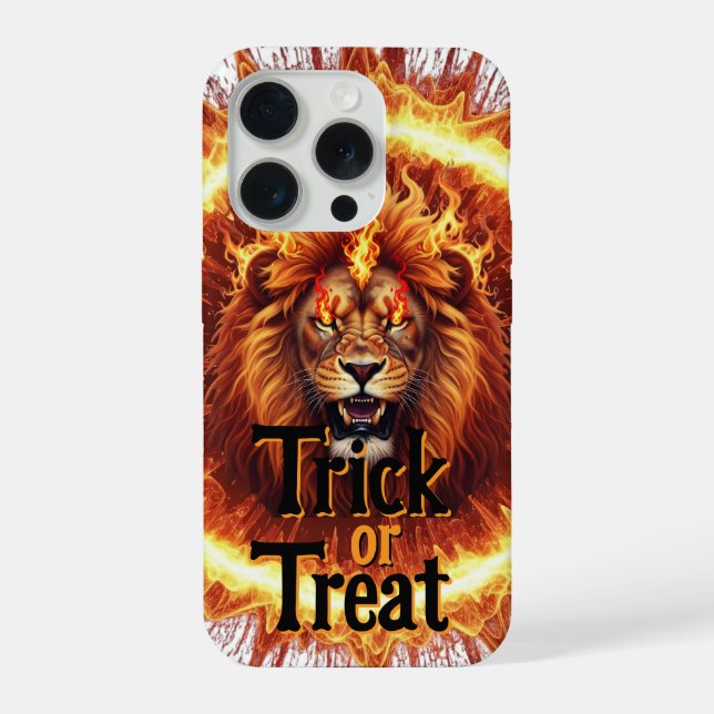 Handy Fall Löwe König, Fiery Lion Handy Case iPhone Hülle (Rückseite)