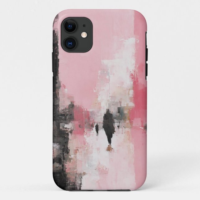 Handy-Fall mit abstraktem Rosa und Schwarz-Weiß Case-Mate iPhone Hülle (Rückseite)