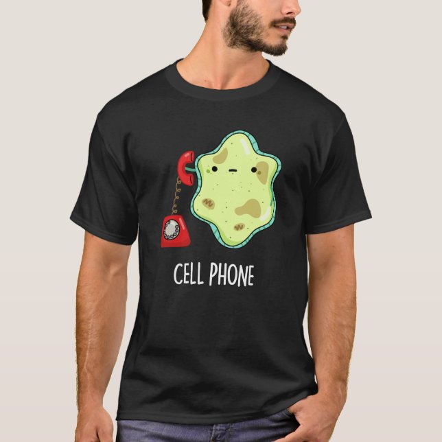 Handy Funny Biology Science Puck Dark BG T-Shirt (Vorderseite)