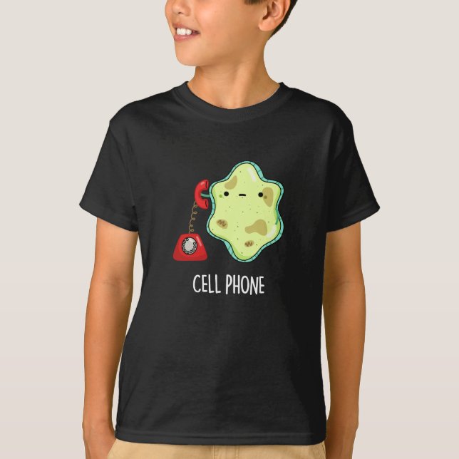 Handy Funny Biology Science Puck Dark BG T-Shirt (Vorderseite)