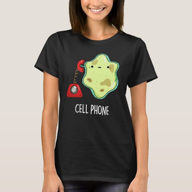 Handy Funny Biology Science Puck Dark BG T-Shirt (Vorderseite)